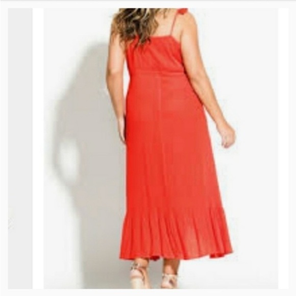 City Chic High Low Tigerlily Ruffle Maxi Dress Size 14 XS Feminine Vacation Sexy - Picture 3 of 15